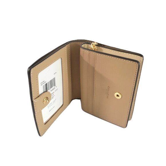 Coach CW790 Snap Wallet Crinkled Patent Leather Small Clutch Pearl - Picture 7 of 8